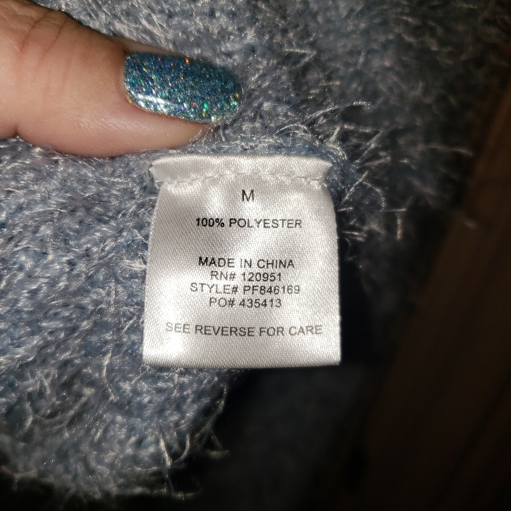Hippie Rose misses sz m Cozy Sweater Gray fuzzy So Soft - Picture 2 of 3